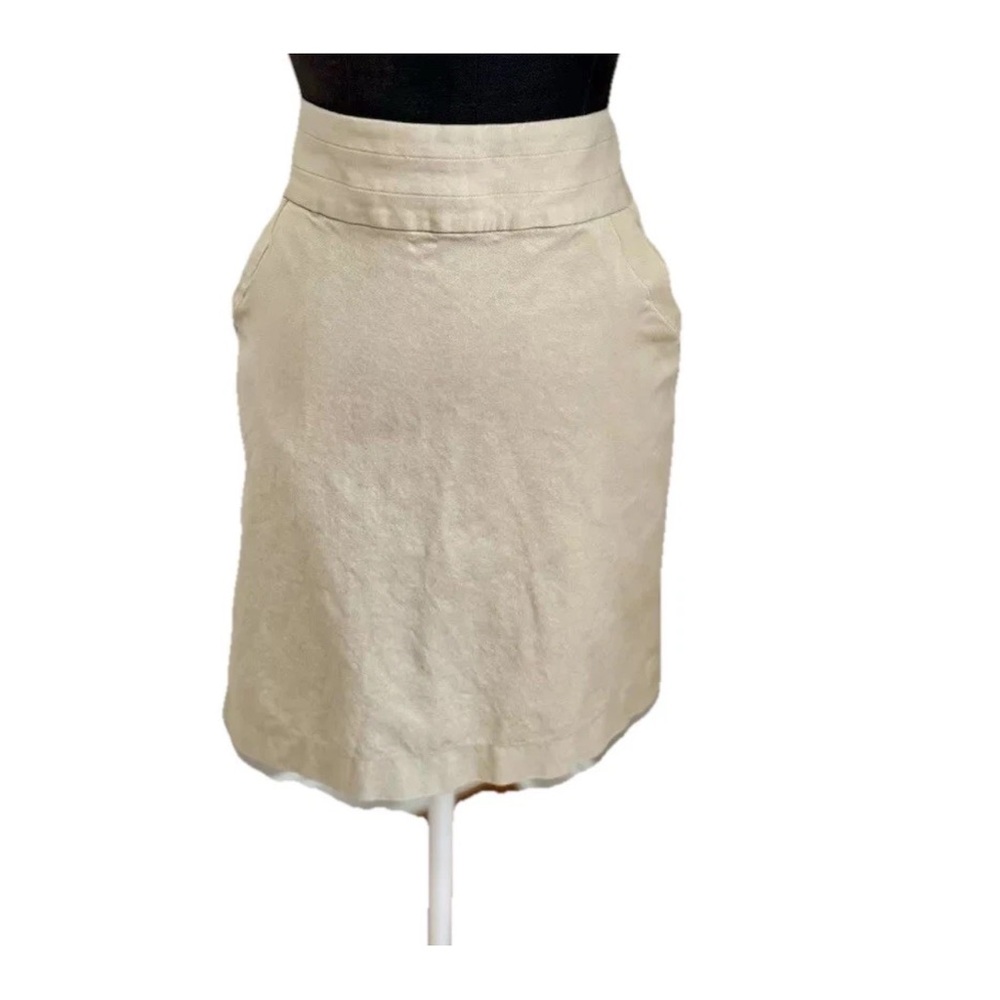 Banana Republic khaki professional pencil stretchy cotton blend skirt size 8